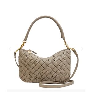CLARE V Petit Moyen Messenger Bag/Purse Dove Puffy Woven - NEW